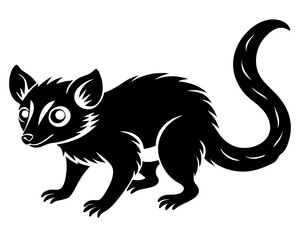 Aye aye vector silhouette on a white background