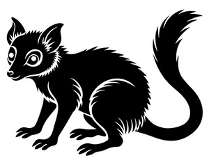 Aye aye vector silhouette on a white background
