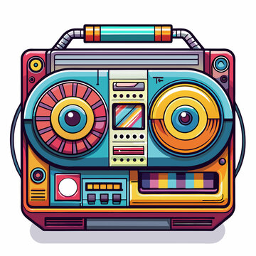 recommend clip art: tape recorder on a white background
