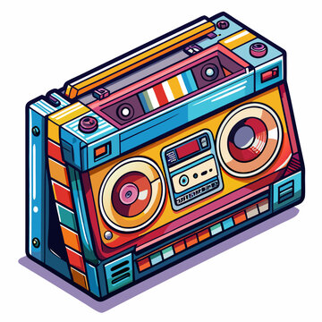 recommend clip art: tape recorder on a white background