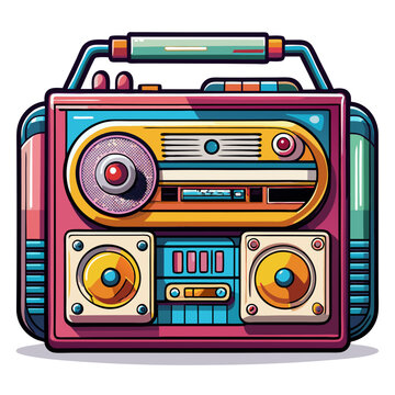 recommend clip art: tape recorder on a white background