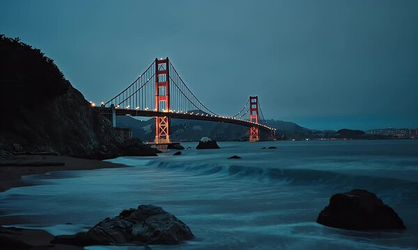 Golden gate bridge with beautiful view.