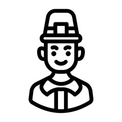 Obraz premium pilgrim avatar outline style