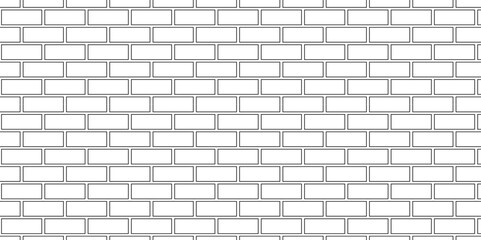 White brick blank home wall construction texture copy for space panorama white tiles and black joints. white brick wall used for background.