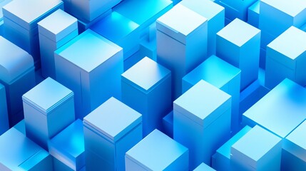 Obraz premium 2410_008.3d user interface building blocks, vibrant blue isometric grid, white ui components, abstract design template, modern digital aesthetics