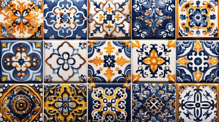 Colorful Portuguese azulejo tile patterns