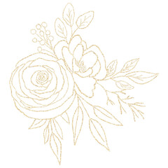 Gold Glitter Rose Flower Arrangement