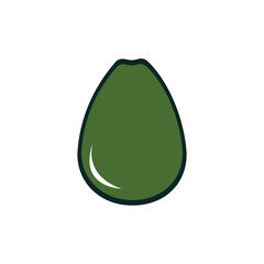AVOCADO ICON WITH FLAT COLOR