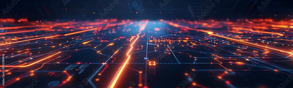 Poster sprawling industrial network with advanced management systems controlling resource and energy flow b