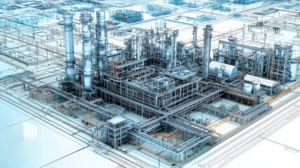 Fototapeta premium Industrial Natural Gas Processing Facility Design