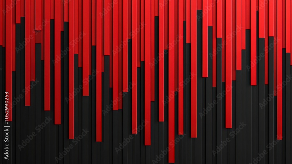 Poster a vibrant abstract design featuring vertical red and black lines, creating a striking contrast and d