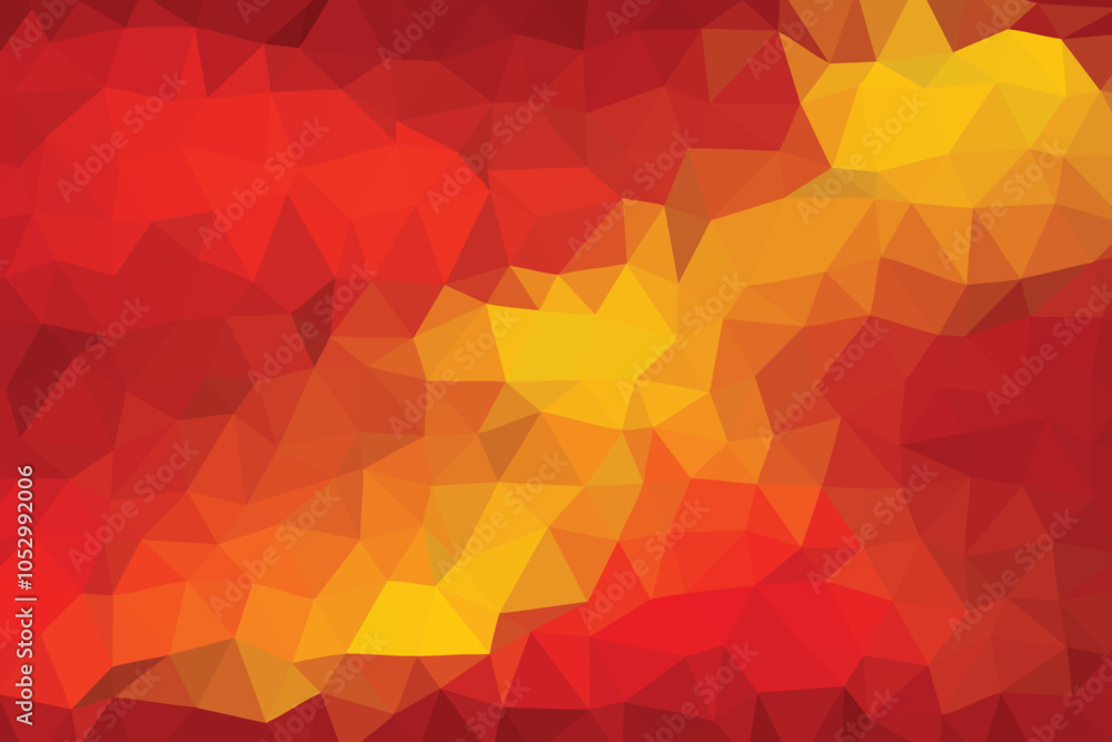 Poster red ywllow gradient style low polygonal shape abstract origami background for your business use