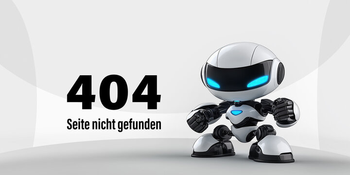 W&uuml;tender kleiner Roboter. 404 - Seite nicht  gefunden