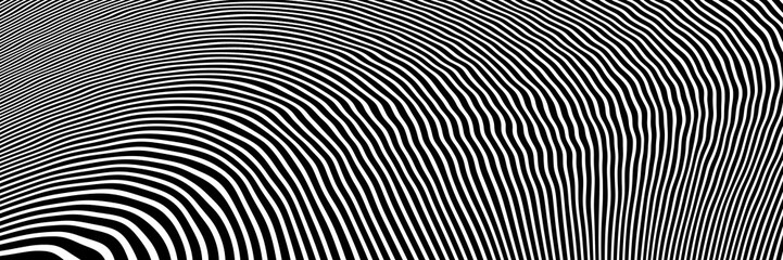 Abstract black and white tripped lines. Folding lines background