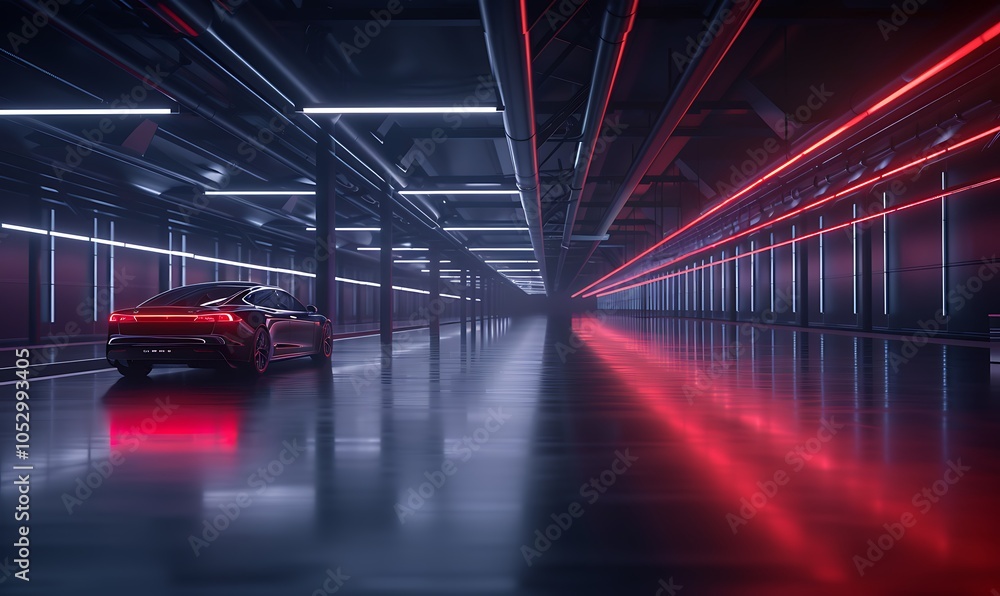 Poster Smart Automotive Factory Where Fully Automated Systems Assemble Electric Vehicles With AI-Driven Precision