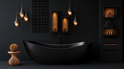 Dark Elegance: Luxurious Black Bathroom Design 