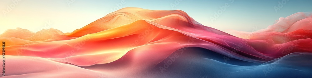 Poster abstract landscape with flowing colors and soft gradients.