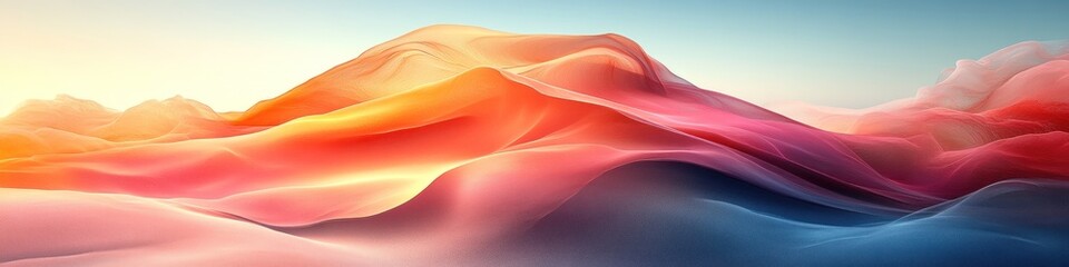 Fototapeta premium Abstract landscape with flowing colors and soft gradients.