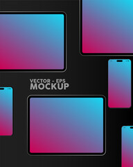 EPS vector mockup of touch devices.