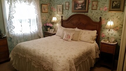 Cozy Vintage Bedroom with Floral Decor