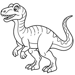 Fototapeta premium Dinosaur vector art coloring page illustration coloring book design 