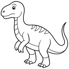 Naklejka premium Dinosaur vector art coloring page illustration coloring book design 