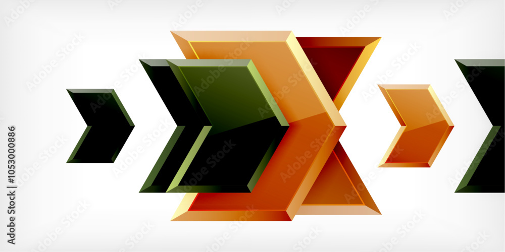 Poster vector 3d arrow techno design template
