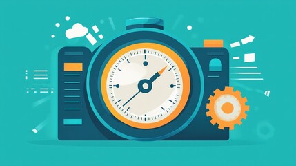 Time Management with Camera and Clock Icon