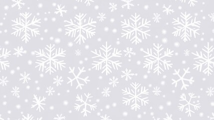 2410_098.elegant snowflake repeat pattern, crisp white geometric shapes, light cool gray background, playful dot details, contemporary winter aesthetic, seamless vector illustration