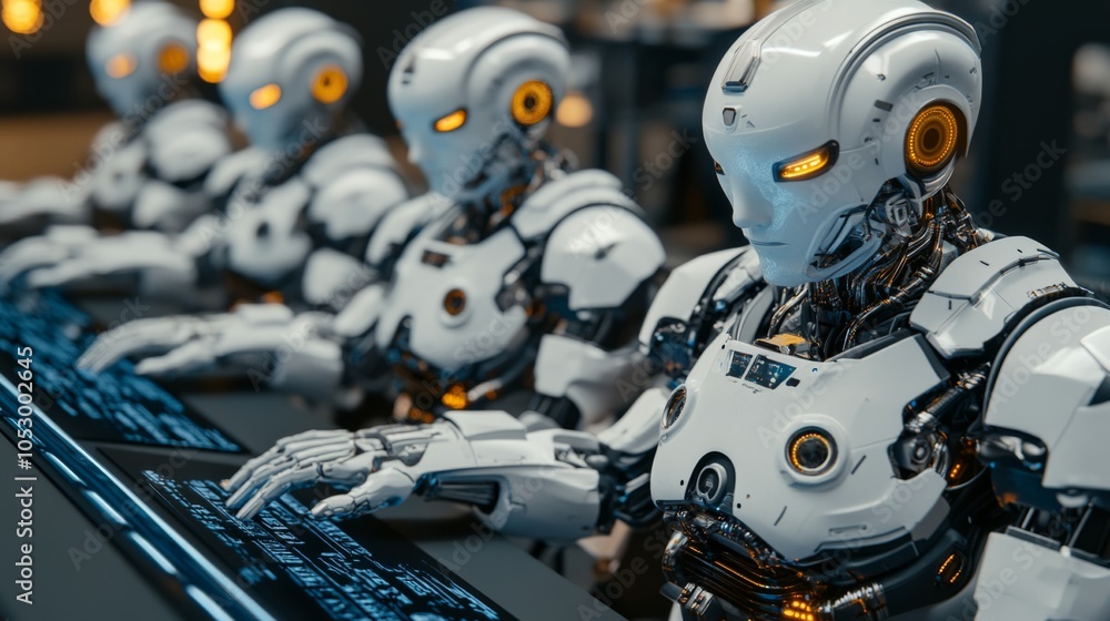 Poster advanced robots performing complex operations