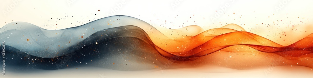 Aufkleber abstract flowing waves in warm and cool colors with a soft gradient.