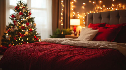 Obraz premium Bed room decorate christmas. Christmas concept.
