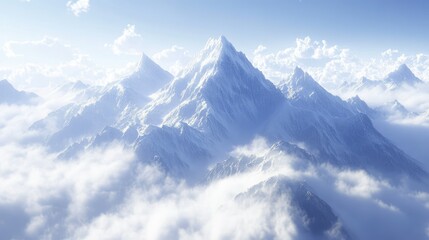 Obraz premium Above the Clouds, Majestic Mountain Peaks and Sky