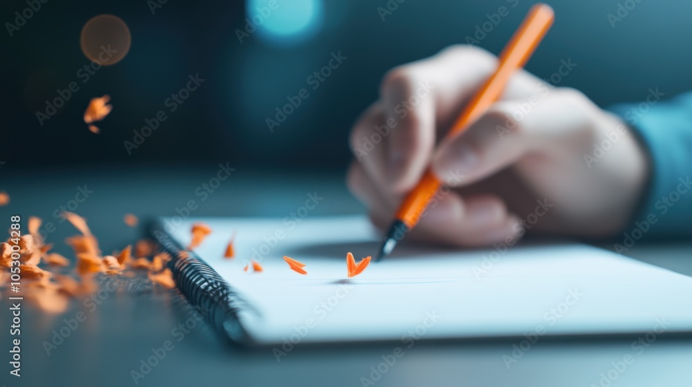 Aufkleber a designer sketching a rough draft on a notepad, capturing the initial formation of a concept.