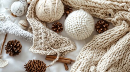 Joyful Crafts with Soft Textures on White Background