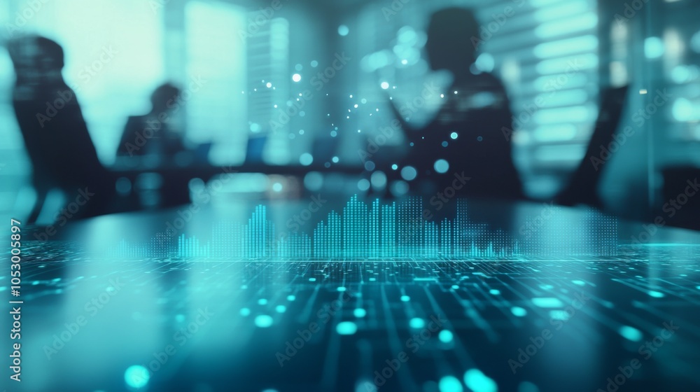 Poster digital data visualization in business meeting environment