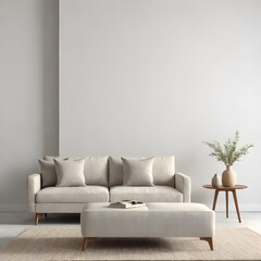 Home interior design of modern living room with minimalist style, home interior mockup