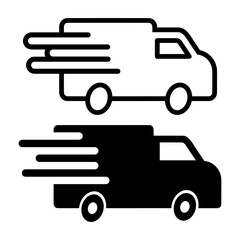 Delivery car icon graphic vector design illustration