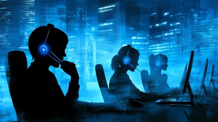 Customer Support Team in Modern Workspace