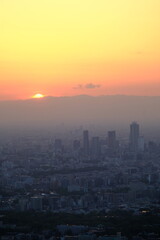 Fototapeta premium sunset over the city