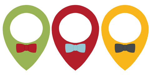 位置情報　ポインター　イラスト　セット