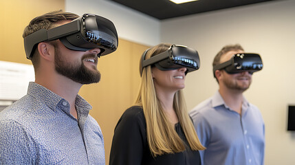 Professionals using virtual reality technology for immersive experiences