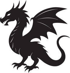 black dragon isolated on white