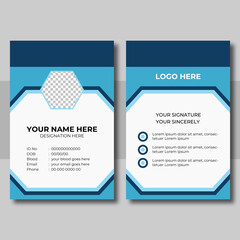 Blue modern new creative Business id card design template.