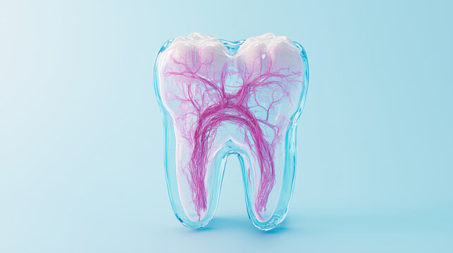 Anatomical model of tooth structure showcasing detailed root system