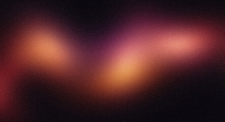 Pink purple red orange abstract glowing spotlight colors grainy backdrop. Light leaks with flowing colors grainy gradient texture, wave shaped, noise texture, website header, banner, poster, cover