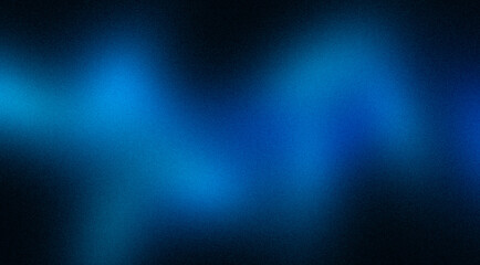 Blue abstract glowing spotlight colors grainy backdrop. Light leaks with flowing colors grainy gradient texture, wave shaped, noise texture, website header, banner, poster, cover