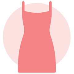 a red dress with a pink circle in the background
