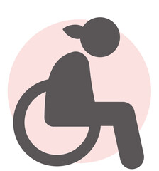 A woman on a wheelchair