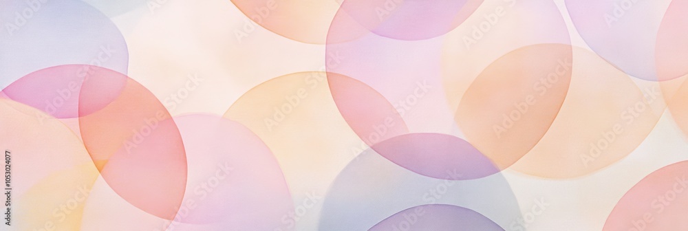 Poster pastel overlapping circles, a harmonious design featuring a symmetrical arrangement of soft-colored 